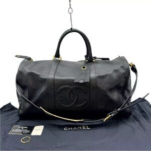 Auth CHANEL CC Matelasse Boston
Bag Gold Hardware Black Leather
#36634628
